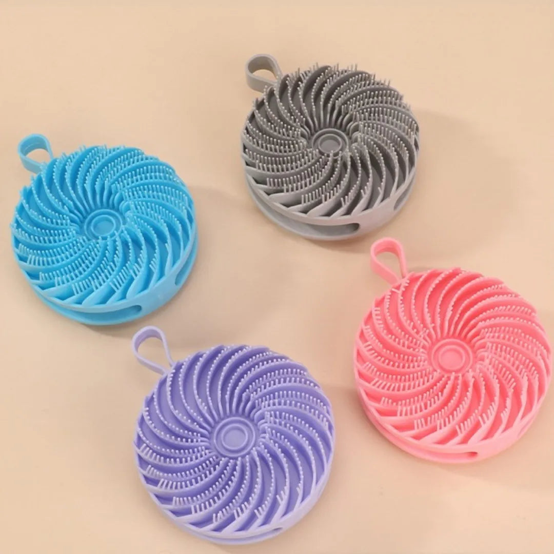 Lumevia™ 2-in-1 Silicone Body & Scalp Scrubber – Deep Cleansing & Gentle Exfoliation