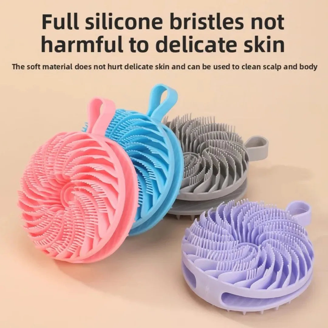 Lumevia™ 2-in-1 Silicone Body & Scalp Scrubber – Deep Cleansing & Gentle Exfoliation