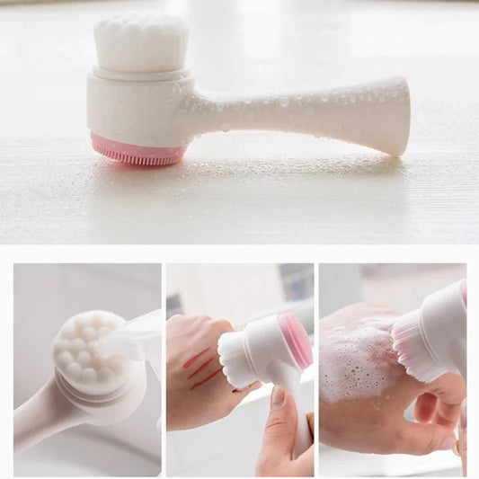 Lumevia™ 3D Double Facial Cleansing Brush — Deep Clean & Gentle Glow
