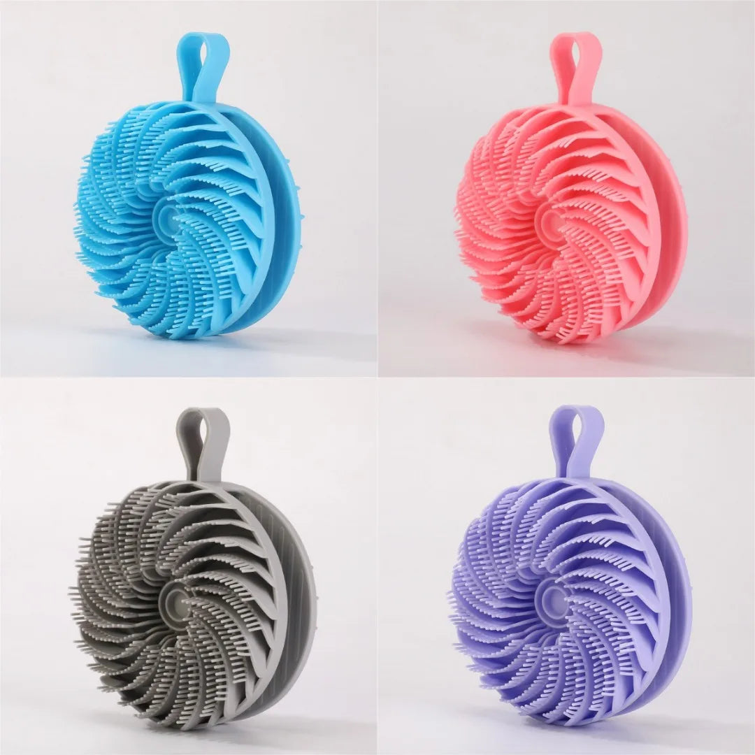 Lumevia™ 2-in-1 Silicone Body & Scalp Scrubber – Deep Cleansing & Gentle Exfoliation