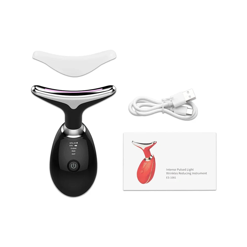 Lumevia™ EMS Face & Neck Massager – Lift. Glow. Rejuvenate.