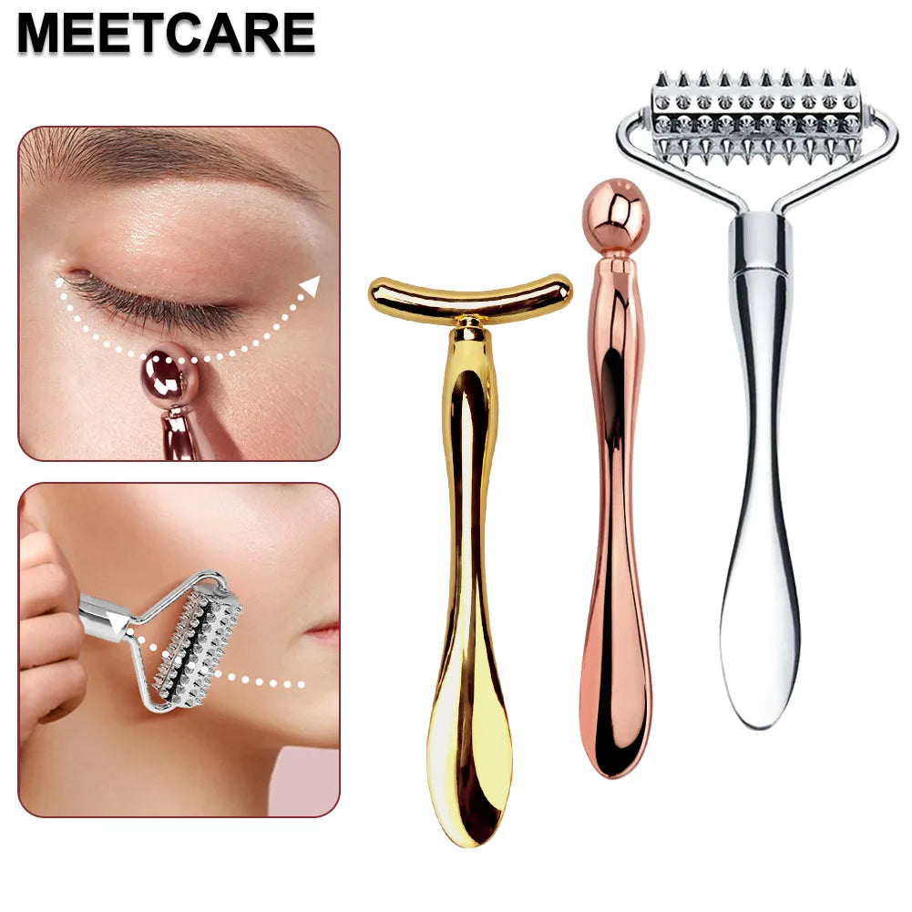 Lumevia™ Dual-Ended Eye & Face Cream Applicator — Zinc Alloy Massage Stick for Anti-Puffiness & Cream Absorption