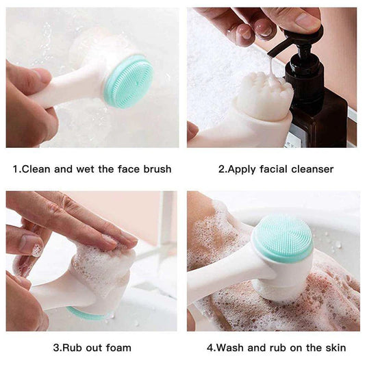 Lumevia™ 3D Double Facial Cleansing Brush — Deep Clean & Gentle Glow