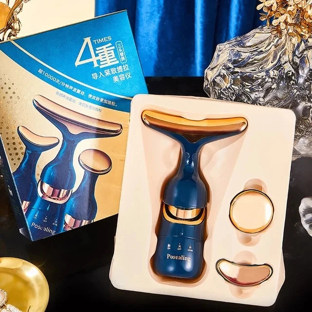 Lumevia™ SonicLift Neck & Face Massager — Microcurrent Vibration Beauty Device for Firming, Lifting & Rejuvenation