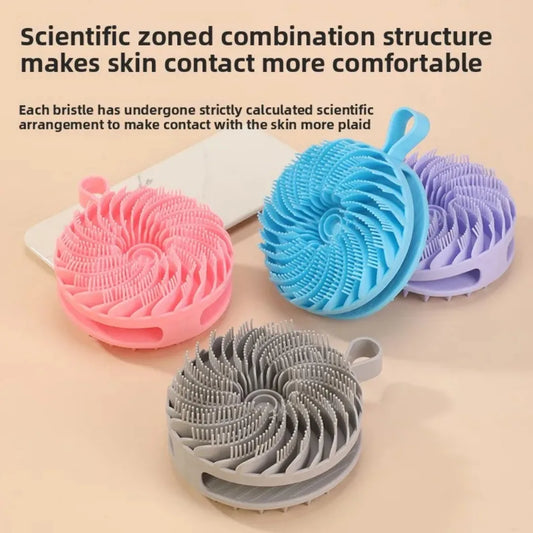 Lumevia™ 2-in-1 Silicone Body & Scalp Scrubber – Deep Cleansing & Gentle Exfoliation