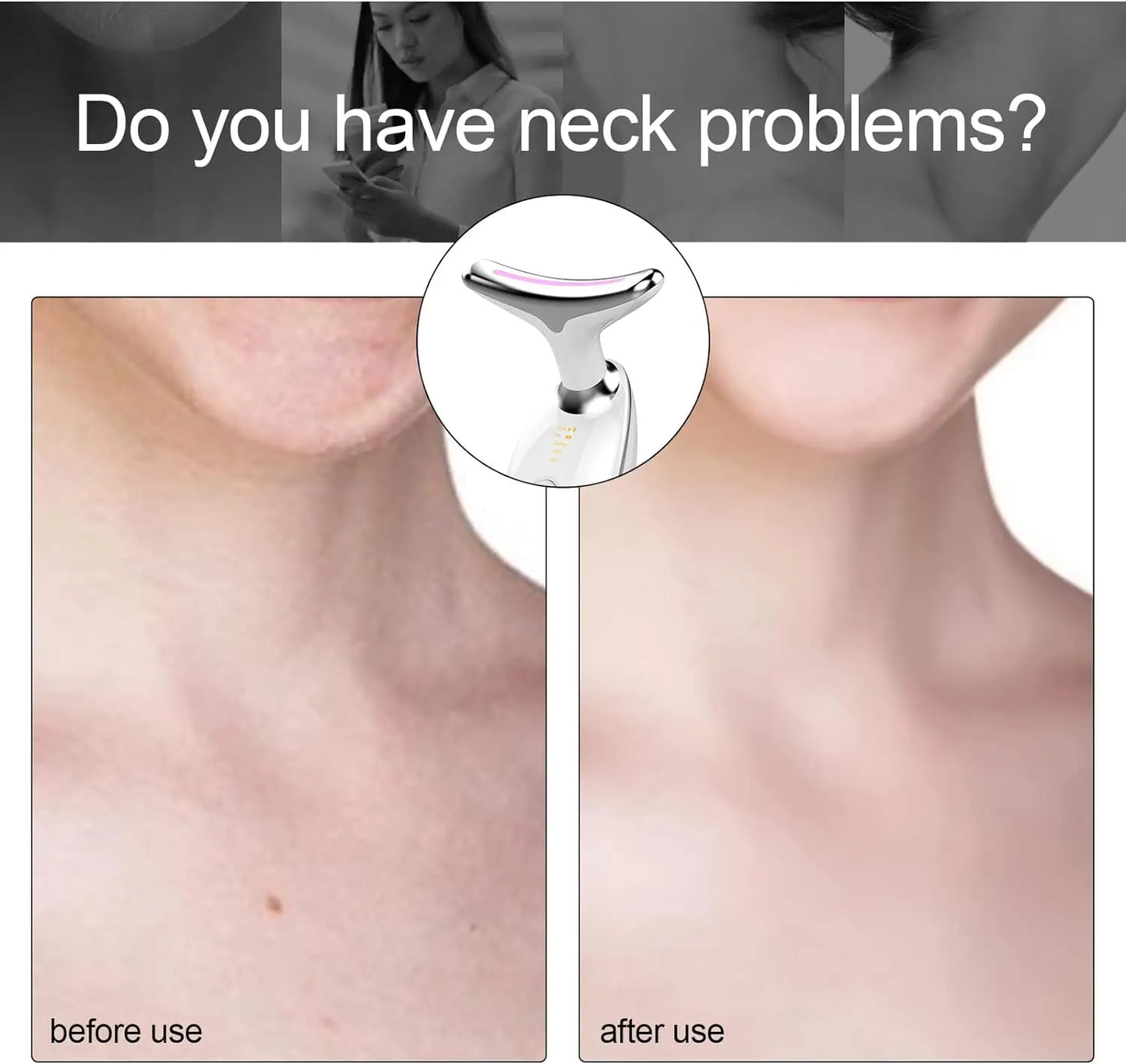 Lumevia™ EMS Face & Neck Massager – Lift. Glow. Rejuvenate.