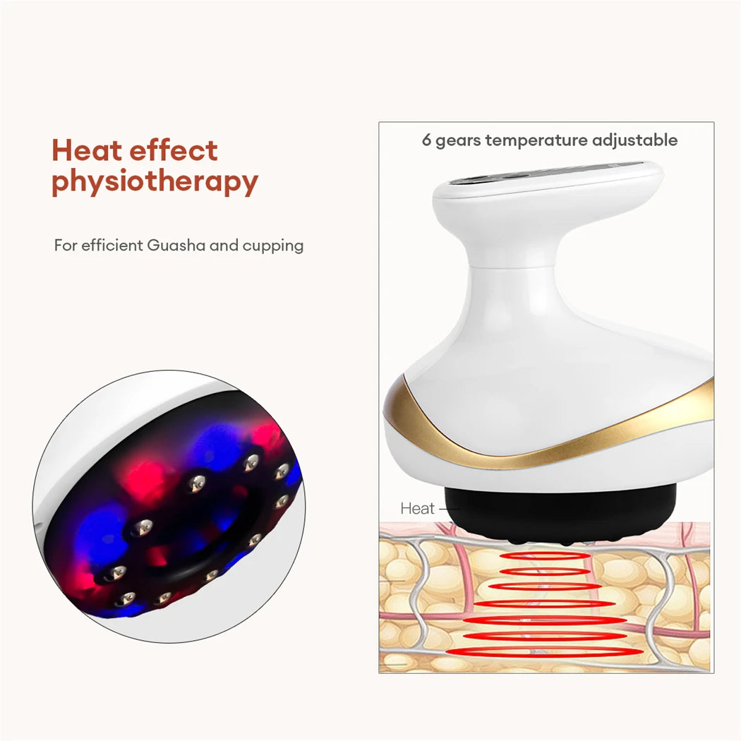 Lumevia™ EMS Body Sculpting & Cupping Massager — Vacuum Gua Sha, Red Light & Heat Therapy