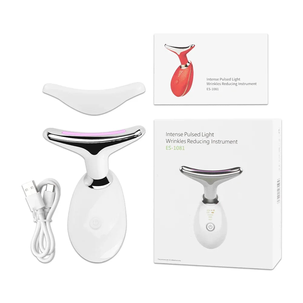 Lumevia™ EMS Face & Neck Massager – Lift. Glow. Rejuvenate.