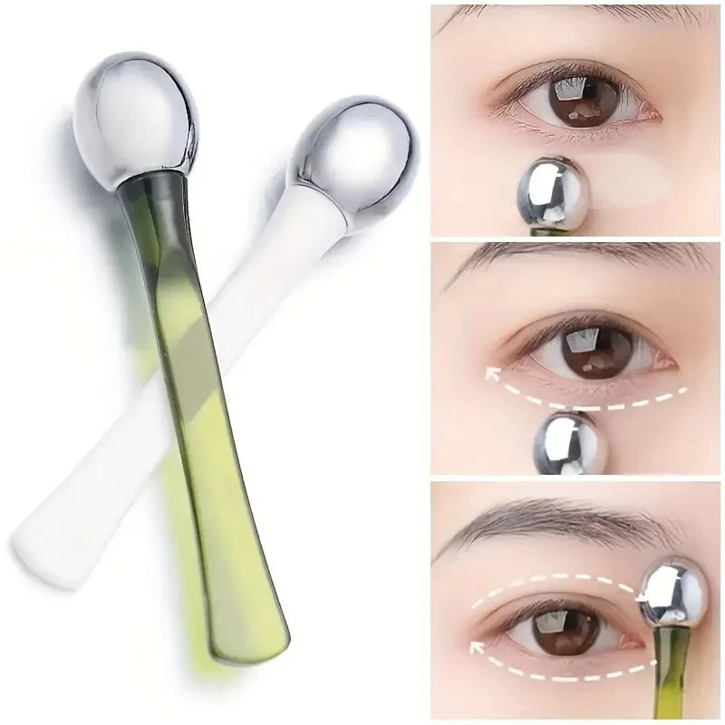 Lumevia™ Cooling Eye Massage Wand — Zinc Alloy Anti-Wrinkle Roller for Puffiness & Fine Lines