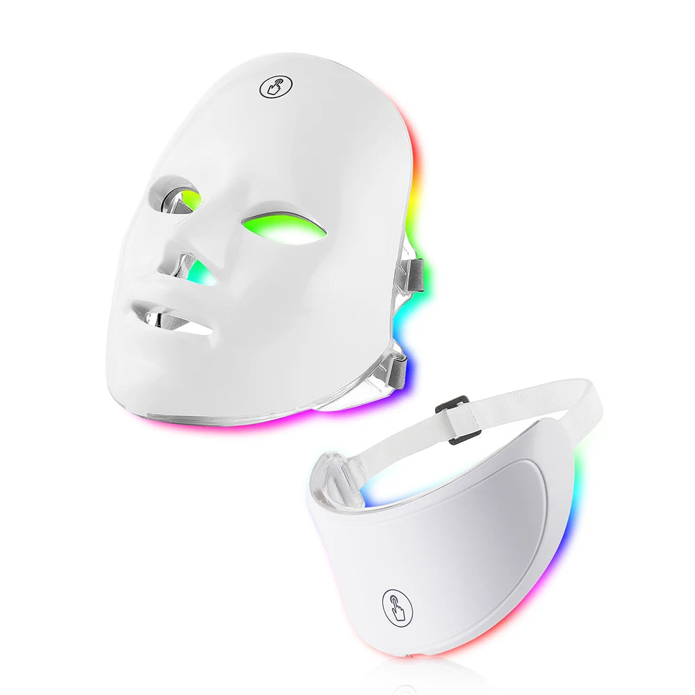 Lumevia™ LED Facial & Neck Beauty Mask – 7-Color Light Therapy Device for Anti-Aging, Acne & Skin Rejuvenation
