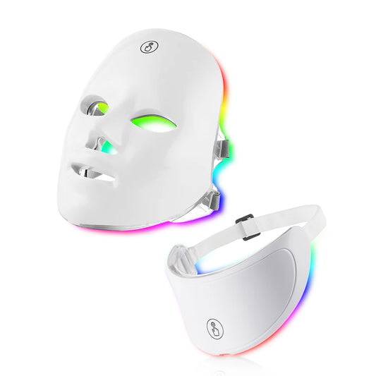Lumevia™ LED Facial & Neck Beauty Mask – 7-Color Light Therapy Device for Anti-Aging, Acne & Skin Rejuvenation