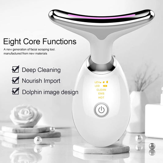Lumevia™ EMS Face & Neck Massager – Lift. Glow. Rejuvenate.